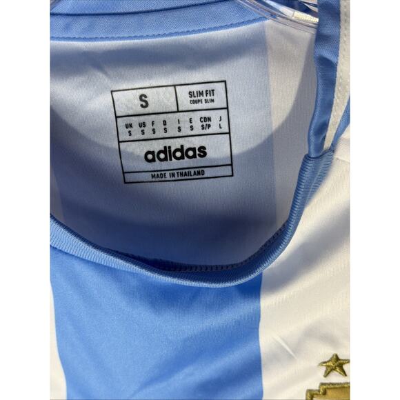 Adidas Argentina 3-Star Home Soccer Jersey Size Small FIFA World Champions Messi - Picture 6 of 9